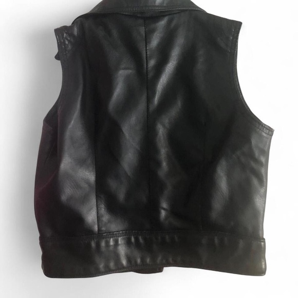 Paper Tee Black Faux Leather Vest - Picture 3 of 4